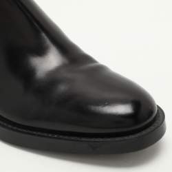 Pre Owned Tod's Black Leather Ankle Length Boots Size 38