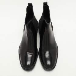 Pre Owned Tod's Black Leather Ankle Length Boots Size 38