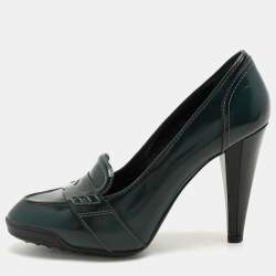 Tod's Green Leather Loafer Pumps Size 39