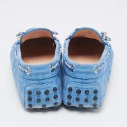 Pre Owned Tod's Blue Suede Penny Penny Loafers Size 37