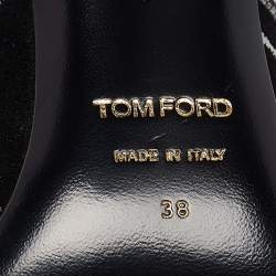 Pre Owned Tod's Black/White Leather and Mesh Pointed Toe Pumps Size 38