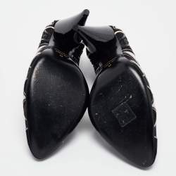 Pre Owned Tod's Black/White Leather and Mesh Pointed Toe Pumps Size 38