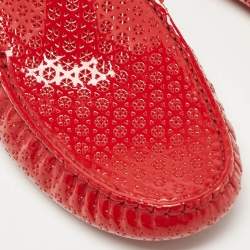Pre Owned Tod's Red Patent Leather Penny Loafers Size 36