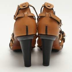 Tod's Tan Leather Ankle Strap Sandals Size 39