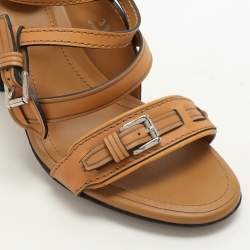 Tod's Tan Leather Ankle Strap Sandals Size 39