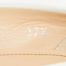 Pre Owned Tod's White Leather Open Toe Pumps Size 37.5