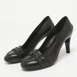 مملوكة مسبقًا Tod's Black Leather Loafer Pumps Size 37.5