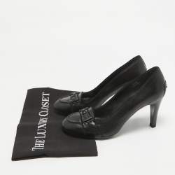 مملوكة مسبقًا Tod's Black Leather Loafer Pumps Size 37.5