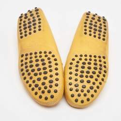 Tod's Yellow Perforated Leather Slip On Loafers Size 36
