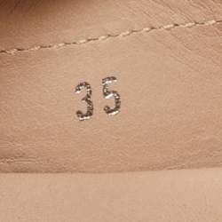 مملوكة مسبقًا Tod's Grey Lizard Embossed Leather Bow Slip On Loafers Size 35