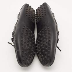 مملوكة مسبقًا Tod's Black Saffiano Leather Logo Bow Slip On Loafers Size 39