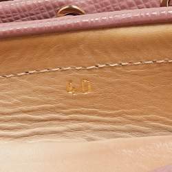 Pre Owned Tod's Light Pink Leather Bow Slip On Loafers Size 40