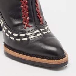 Tod's Black Leather Cross-Stitch Gipsy Ankle Boots Size 36