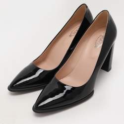 Tod's Black Patent Leather Pointed Toe Pumps Size 39