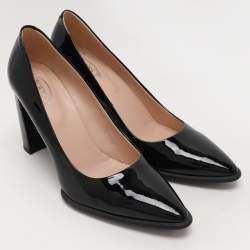 Tod's Black Patent Leather Pointed Toe Pumps Size 39