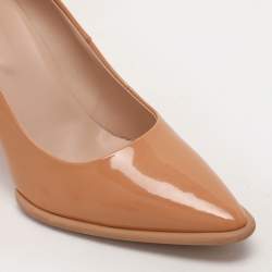Tod's Beige Patent Leather Pointed Toe Pumps Size 39