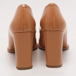 Tod's Beige Patent Leather Pointed Toe Pumps Size 39