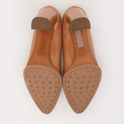 Tod's Beige Patent Leather Pointed Toe Pumps Size 39