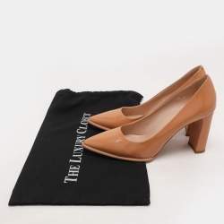 Tod's Beige Patent Leather Pointed Toe Pumps Size 39