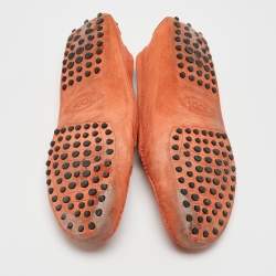 Tod's Orange Suede Penny Slip On Loafers Size 39