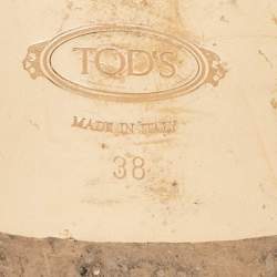 Pre Owned Tod's Black Leather Kate Flat Sandals Size 38