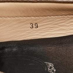 Pre Owned Tod's Grey Leather  Slip On Loafers Size 39