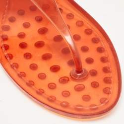Tod's Orange Jelly Tassel Thong Slingback Flat Sandals Size 39
