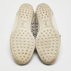 Tod's Grey Leather and Suede Lace Up Sneakers Size 39
