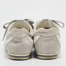 Tod's Grey Leather and Suede Lace Up Sneakers Size 39