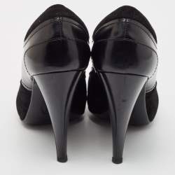 Pre Owned Tod's Black Leather and Suede Platform Pumps Size 40.5