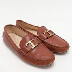 Pre Owned حذاء لوفرز تودز بني جلد بني مقاس 39