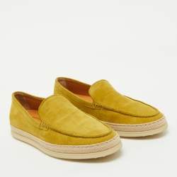 Pre Owned حذاء لوفرز تودز درايفنغ دوبل تي غومينو سويدي أصفر مقاس 39.5