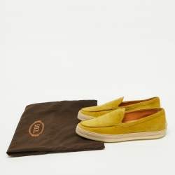 Pre Owned حذاء لوفرز تودز درايفنغ دوبل تي غومينو سويدي أصفر مقاس 39.5