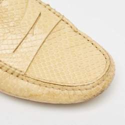 Tod's Yellow Python Leather Loafers Size 37.5