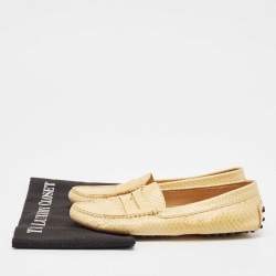 Tod's Yellow Python Leather Loafers Size 37.5
