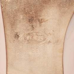 Tod's Beige Patent Studded Double T Mules Size 39