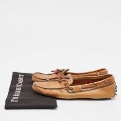 Pre Owned Tod's Brown Leather Penny Loafers Size 38