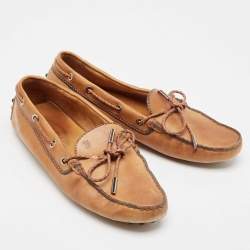 Pre Owned Tod's Brown Leather Penny Loafers Size 38
