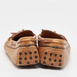 Pre Owned Tod's Brown Leather Penny Loafers Size 38