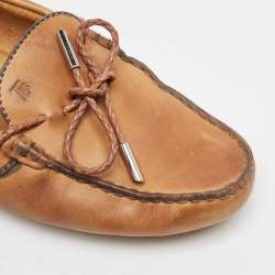 Pre Owned Tod's Brown Leather Penny Loafers Size 38