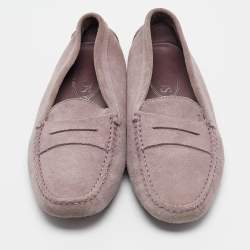 Tod's Purple Suede Gommino Slip On Loafers Size 37.5