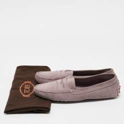 Tod's Purple Suede Gommino Slip On Loafers Size 37.5