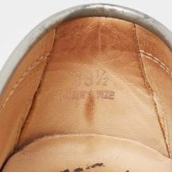 Tod's Silver Leather Studded Gommini Loafers Size 39.5