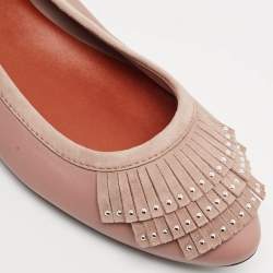 Tod's Brown Suede and Leather Fringe Detail Ballet Flats Size 40.5