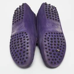 Pre Owned حذاء لوفرز تودز سهل الارتداء سويدي أرجواني مقاس 39.5