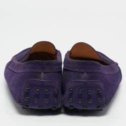 Pre Owned حذاء لوفرز تودز سهل الارتداء سويدي أرجواني مقاس 39.5