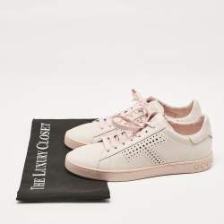 Tod's Pink Perforated Nubuck Leather Low Top Sneakers Size 37