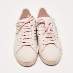 Tod's Pink Perforated Nubuck Leather Low Top Sneakers Size 37
