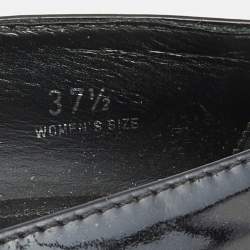 Pre Owned Tod's Black Patent Leather Wedge Pumps Size 37.5