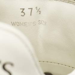 Pre Owned Tod's White Leather Lace Up Sneakers Size 37.5